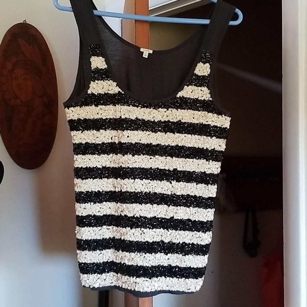 J Crew Sequin Nautical Tank Top